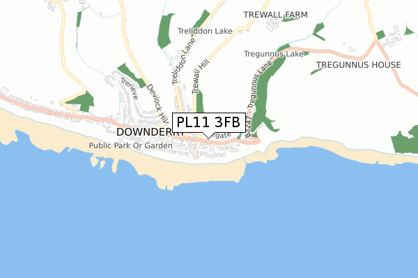 PL11 3FB map - small scale - OS Open Zoomstack (Ordnance Survey)