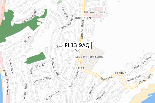PL13 9AQ map - large scale - OS Open Zoomstack (Ordnance Survey) PL13 9AQ map - large scale - OS Open Zoomstack (Ordnance Survey)