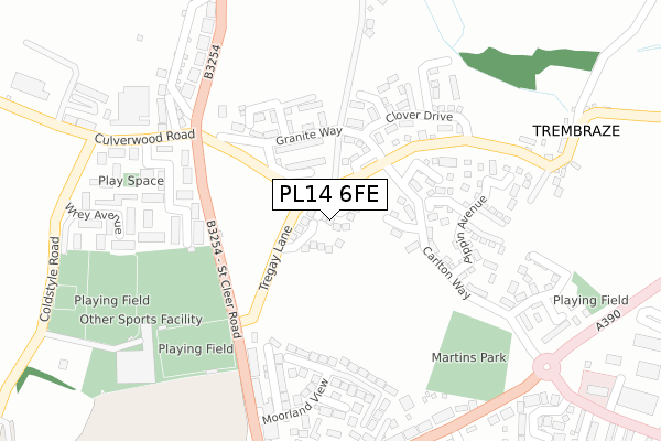 PL14 6FE map - large scale - OS Open Zoomstack (Ordnance Survey) PL14 6FE map - large scale - OS Open Zoomstack (Ordnance Survey)