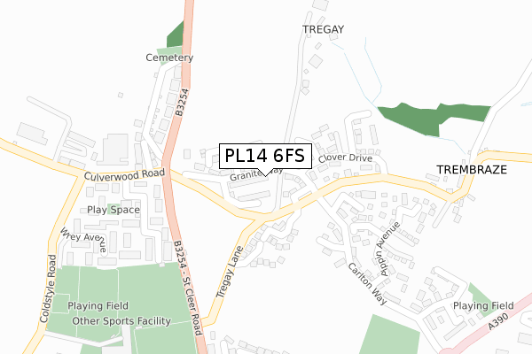 PL14 6FS map - large scale - OS Open Zoomstack (Ordnance Survey)