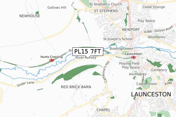 PL15 7FT map - small scale - OS Open Zoomstack (Ordnance Survey)