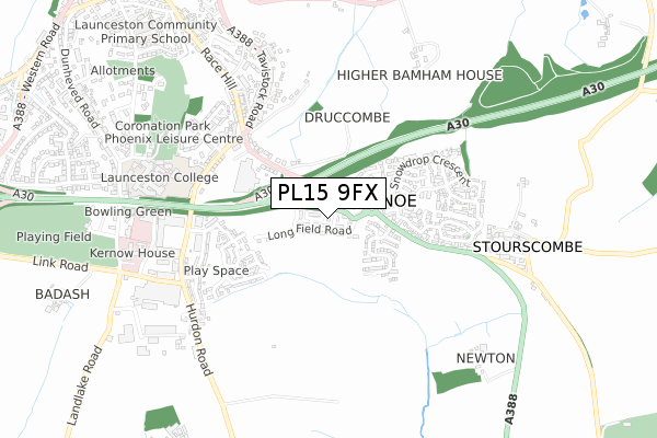 PL15 9FX map - small scale - OS Open Zoomstack (Ordnance Survey) PL15 9FX map - small scale - OS Open Zoomstack (Ordnance Survey)