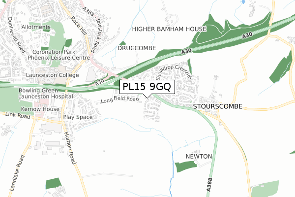 PL15 9GQ map - small scale - OS Open Zoomstack (Ordnance Survey) PL15 9GQ map - small scale - OS Open Zoomstack (Ordnance Survey)