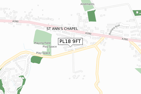 PL18 9FT map - large scale - OS Open Zoomstack (Ordnance Survey)