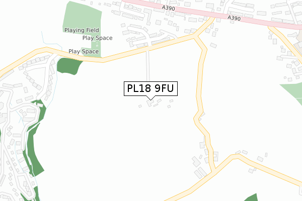 PL18 9FU map - large scale - OS Open Zoomstack (Ordnance Survey)