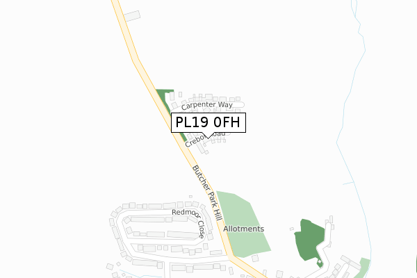 PL19 0FH map - large scale - OS Open Zoomstack (Ordnance Survey) PL19 0FH map - large scale - OS Open Zoomstack (Ordnance Survey)