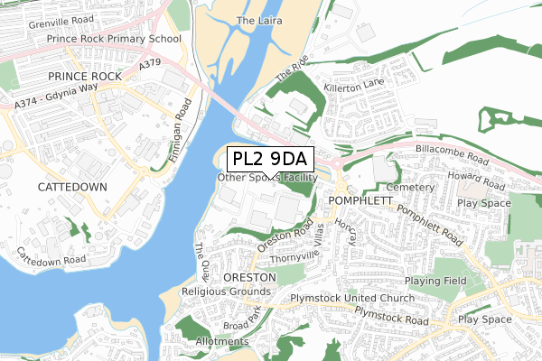 PL2 9DA map - small scale - OS Open Zoomstack (Ordnance Survey) PL2 9DA map - small scale - OS Open Zoomstack (Ordnance Survey)