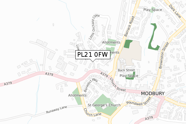 PL21 0FW map - large scale - OS Open Zoomstack (Ordnance Survey) PL21 0FW map - large scale - OS Open Zoomstack (Ordnance Survey)