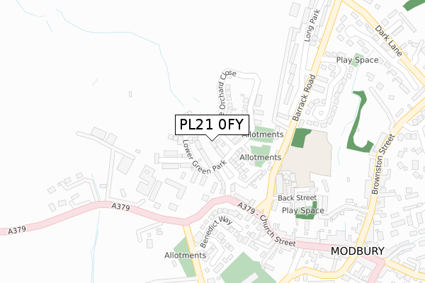 PL21 0FY map - large scale - OS Open Zoomstack (Ordnance Survey) PL21 0FY map - large scale - OS Open Zoomstack (Ordnance Survey)
