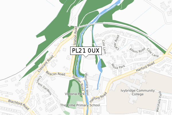 PL21 0UX map - large scale - OS Open Zoomstack (Ordnance Survey) PL21 0UX map - large scale - OS Open Zoomstack (Ordnance Survey)