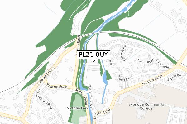 PL21 0UY map - large scale - OS Open Zoomstack (Ordnance Survey) PL21 0UY map - large scale - OS Open Zoomstack (Ordnance Survey)
