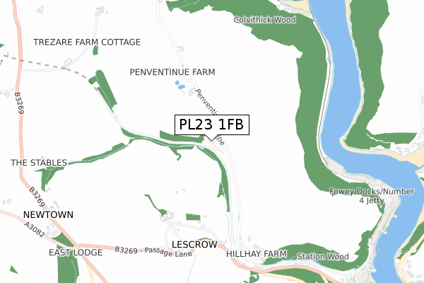 PL23 1FB map - small scale - OS Open Zoomstack (Ordnance Survey)