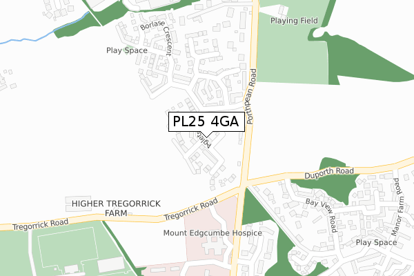 PL25 4GA map - large scale - OS Open Zoomstack (Ordnance Survey)