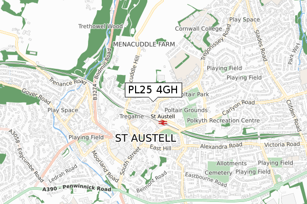 PL25 4GH map - small scale - OS Open Zoomstack (Ordnance Survey) PL25 4GH map - small scale - OS Open Zoomstack (Ordnance Survey)