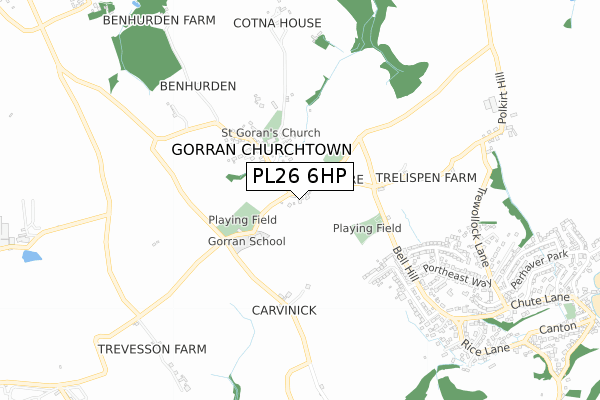 PL26 6HP map - small scale - OS Open Zoomstack (Ordnance Survey)