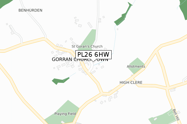 PL26 6HW map - large scale - OS Open Zoomstack (Ordnance Survey)