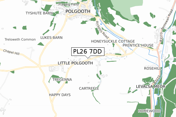 PL26 7DD map - small scale - OS Open Zoomstack (Ordnance Survey) PL26 7DD map - small scale - OS Open Zoomstack (Ordnance Survey)