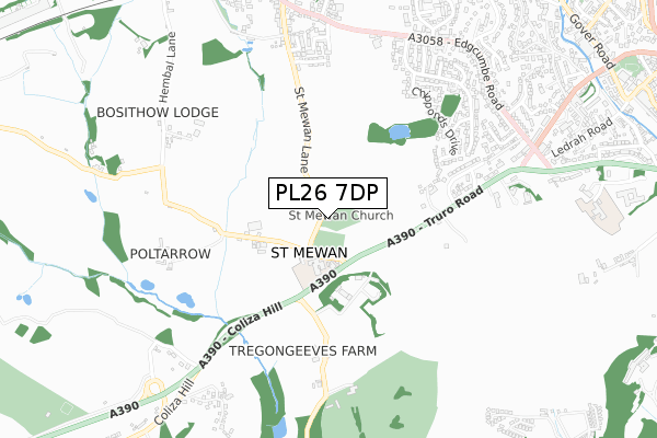 PL26 7DP map - small scale - OS Open Zoomstack (Ordnance Survey)