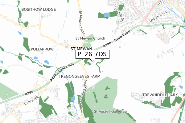 PL26 7DS map - small scale - OS Open Zoomstack (Ordnance Survey)