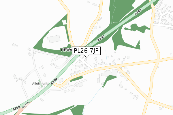 PL26 7JP map - large scale - OS Open Zoomstack (Ordnance Survey)