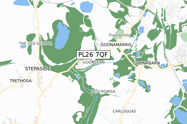PL26 7QF map - small scale - OS Open Zoomstack (Ordnance Survey)
