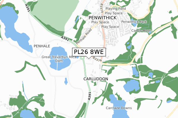 PL26 8WE map - small scale - OS Open Zoomstack (Ordnance Survey) PL26 8WE map - small scale - OS Open Zoomstack (Ordnance Survey)
