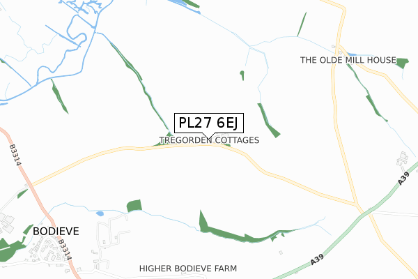 PL27 6EJ map - small scale - OS Open Zoomstack (Ordnance Survey)