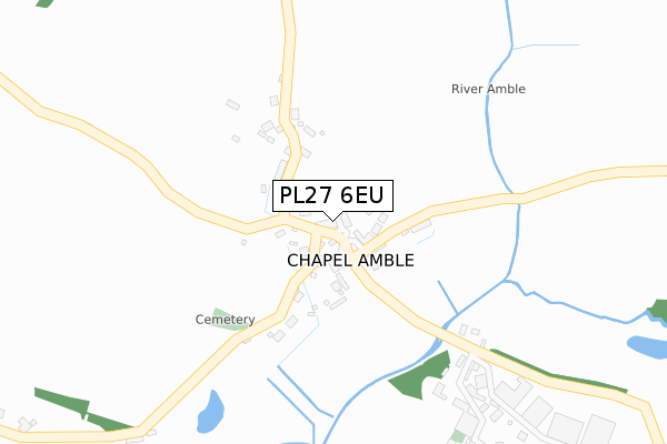 PL27 6EU map - large scale - OS Open Zoomstack (Ordnance Survey)