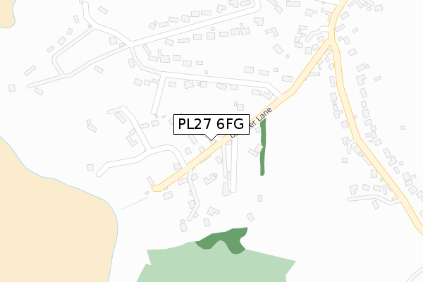 PL27 6FG map - large scale - OS Open Zoomstack (Ordnance Survey)