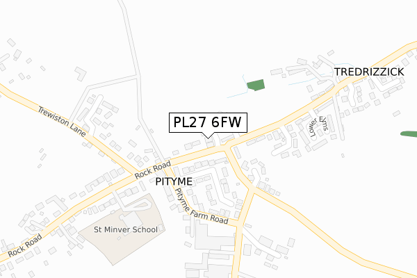 PL27 6FW map - large scale - OS Open Zoomstack (Ordnance Survey) PL27 6FW map - large scale - OS Open Zoomstack (Ordnance Survey)