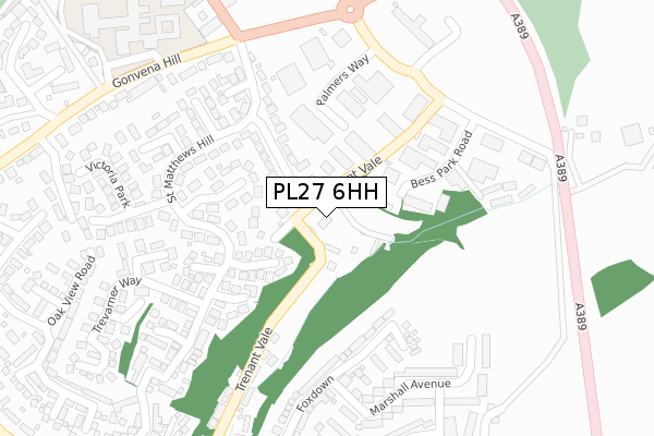 PL27 6HH map - large scale - OS Open Zoomstack (Ordnance Survey)