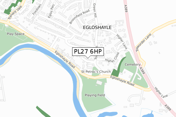 PL27 6HP map - large scale - OS Open Zoomstack (Ordnance Survey)