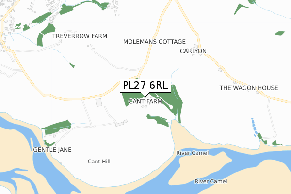 PL27 6RL map - small scale - OS Open Zoomstack (Ordnance Survey)