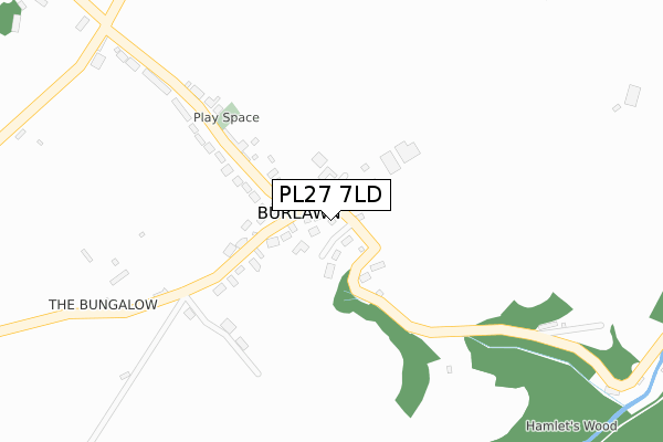 PL27 7LD map - large scale - OS Open Zoomstack (Ordnance Survey)