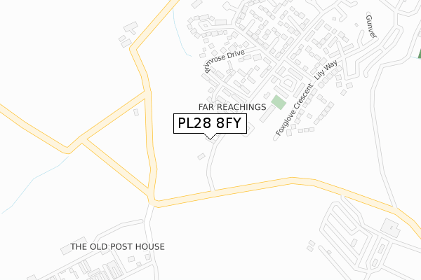 PL28 8FY map - large scale - OS Open Zoomstack (Ordnance Survey)