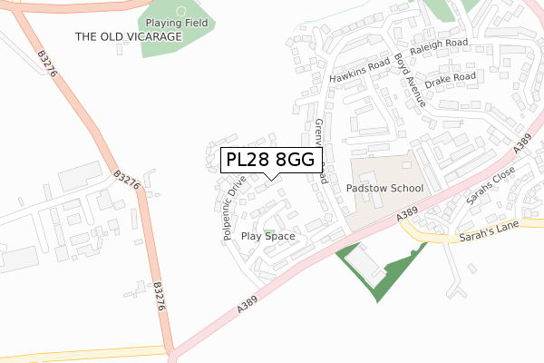 PL28 8GG map - large scale - OS Open Zoomstack (Ordnance Survey)