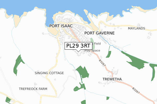 PL29 3RT map - small scale - OS Open Zoomstack (Ordnance Survey)