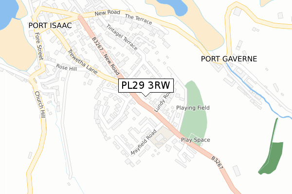 PL29 3RW map - large scale - OS Open Zoomstack (Ordnance Survey)