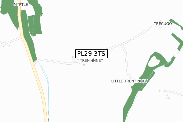 PL29 3TS map - large scale - OS Open Zoomstack (Ordnance Survey)