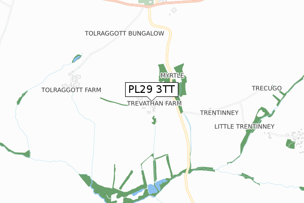 PL29 3TT map - small scale - OS Open Zoomstack (Ordnance Survey)