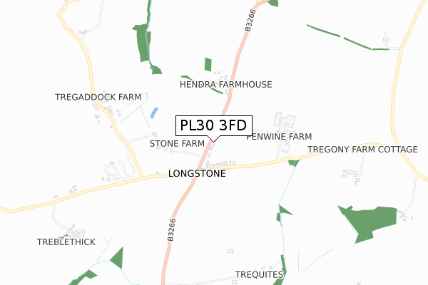 PL30 3FD map - small scale - OS Open Zoomstack (Ordnance Survey)