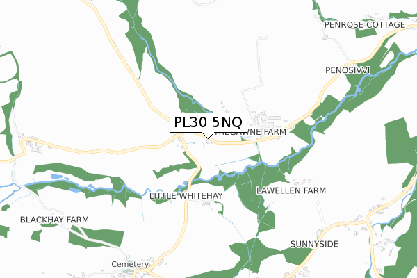 PL30 5NQ map - small scale - OS Open Zoomstack (Ordnance Survey)