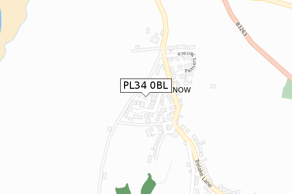 PL34 0BL map - large scale - OS Open Zoomstack (Ordnance Survey)