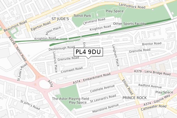 PL4 9DU map - large scale - OS Open Zoomstack (Ordnance Survey) PL4 9DU map - large scale - OS Open Zoomstack (Ordnance Survey)