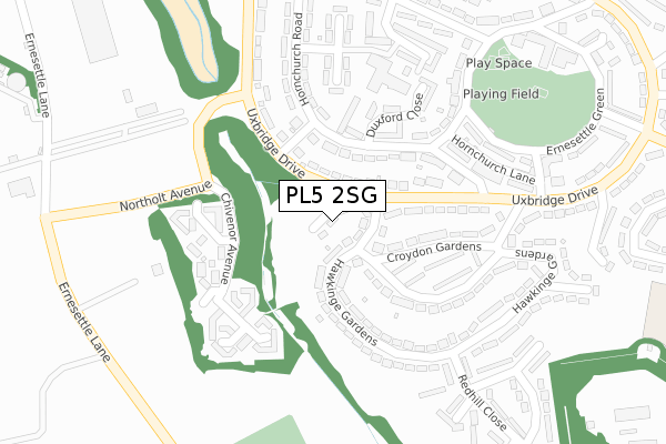 PL5 2SG map - large scale - OS Open Zoomstack (Ordnance Survey)