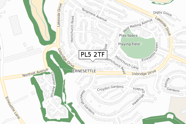 PL5 2TF map - large scale - OS Open Zoomstack (Ordnance Survey)