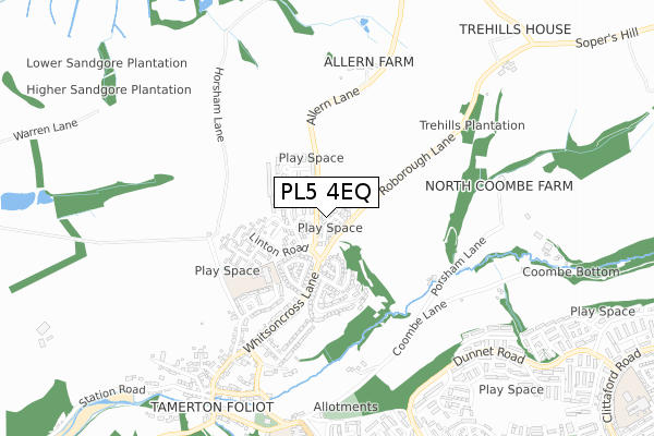 PL5 4EQ map - small scale - OS Open Zoomstack (Ordnance Survey) PL5 4EQ map - small scale - OS Open Zoomstack (Ordnance Survey)