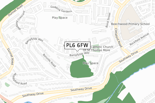 PL6 6FW map - large scale - OS Open Zoomstack (Ordnance Survey) PL6 6FW map - large scale - OS Open Zoomstack (Ordnance Survey)