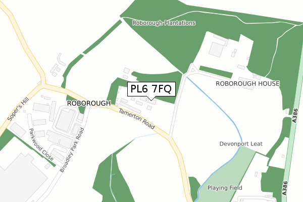 PL6 7FQ map - large scale - OS Open Zoomstack (Ordnance Survey)