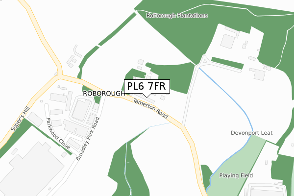 PL6 7FR map - large scale - OS Open Zoomstack (Ordnance Survey)